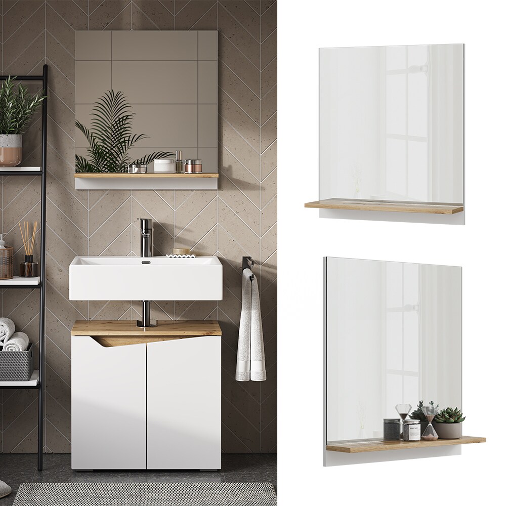 Vicco Badspiegel Marelle 60 x 67 cm modern Wandspiegel mit Ablage für Badezimmer