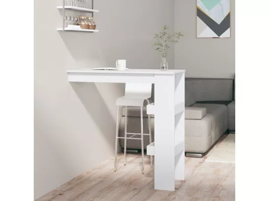 Table de bar murale Blanc 102x45x103,5 cm Bois d'ingénierie