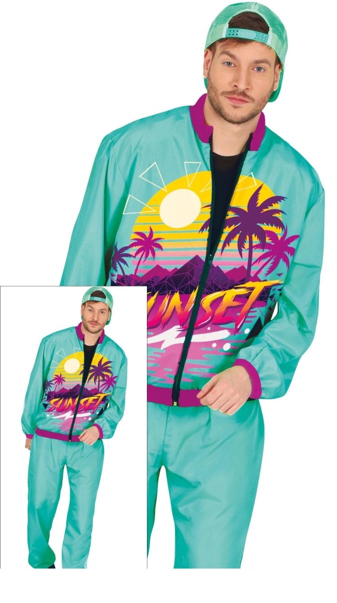 Jaren 90 Trainingspak Fout Turquoise Heren