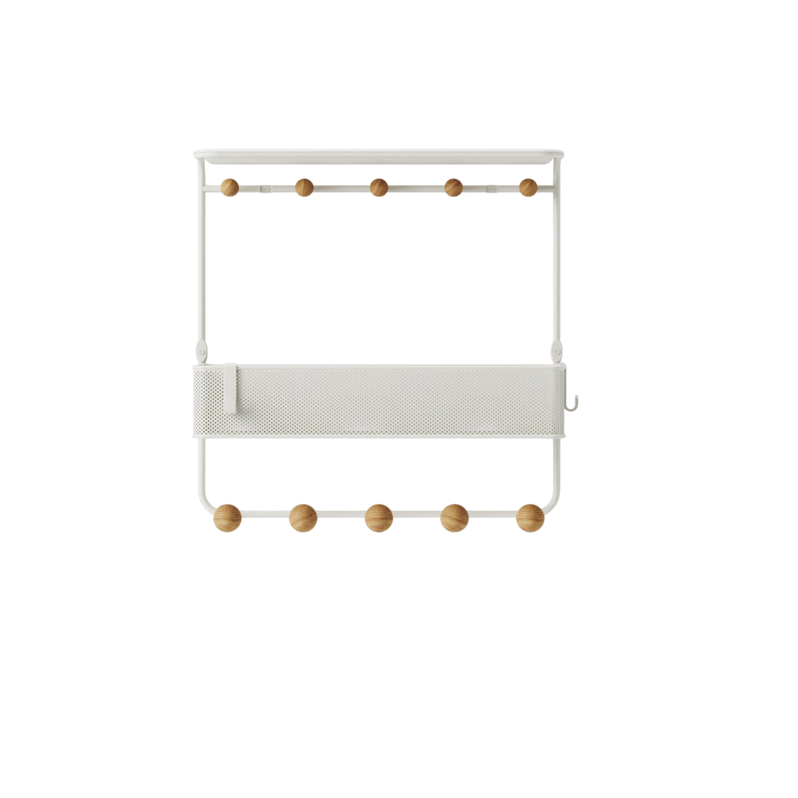 Garderobenleiste Estique 10 Haken, Weiss