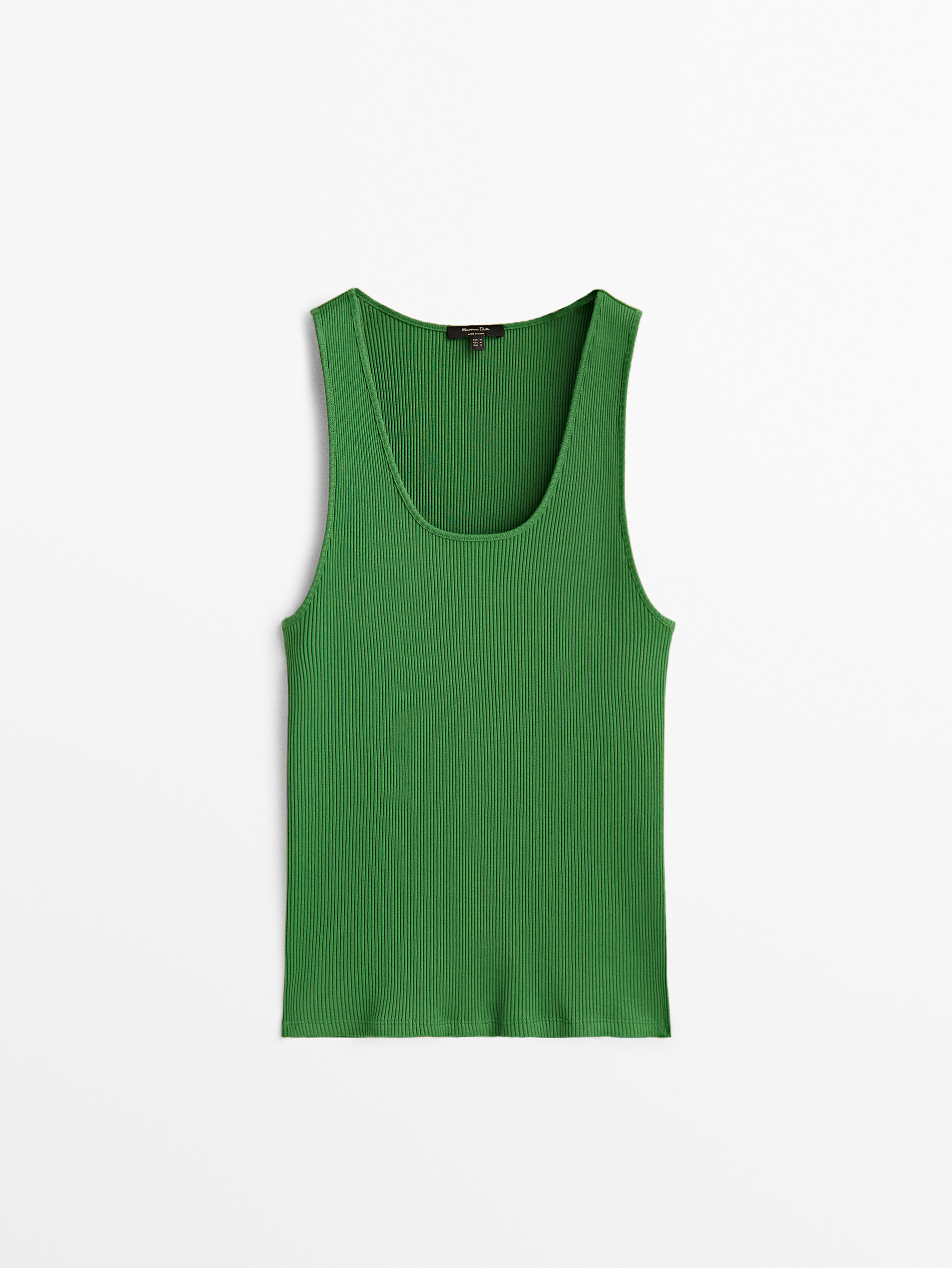Top canelado com alças finas - VERDE