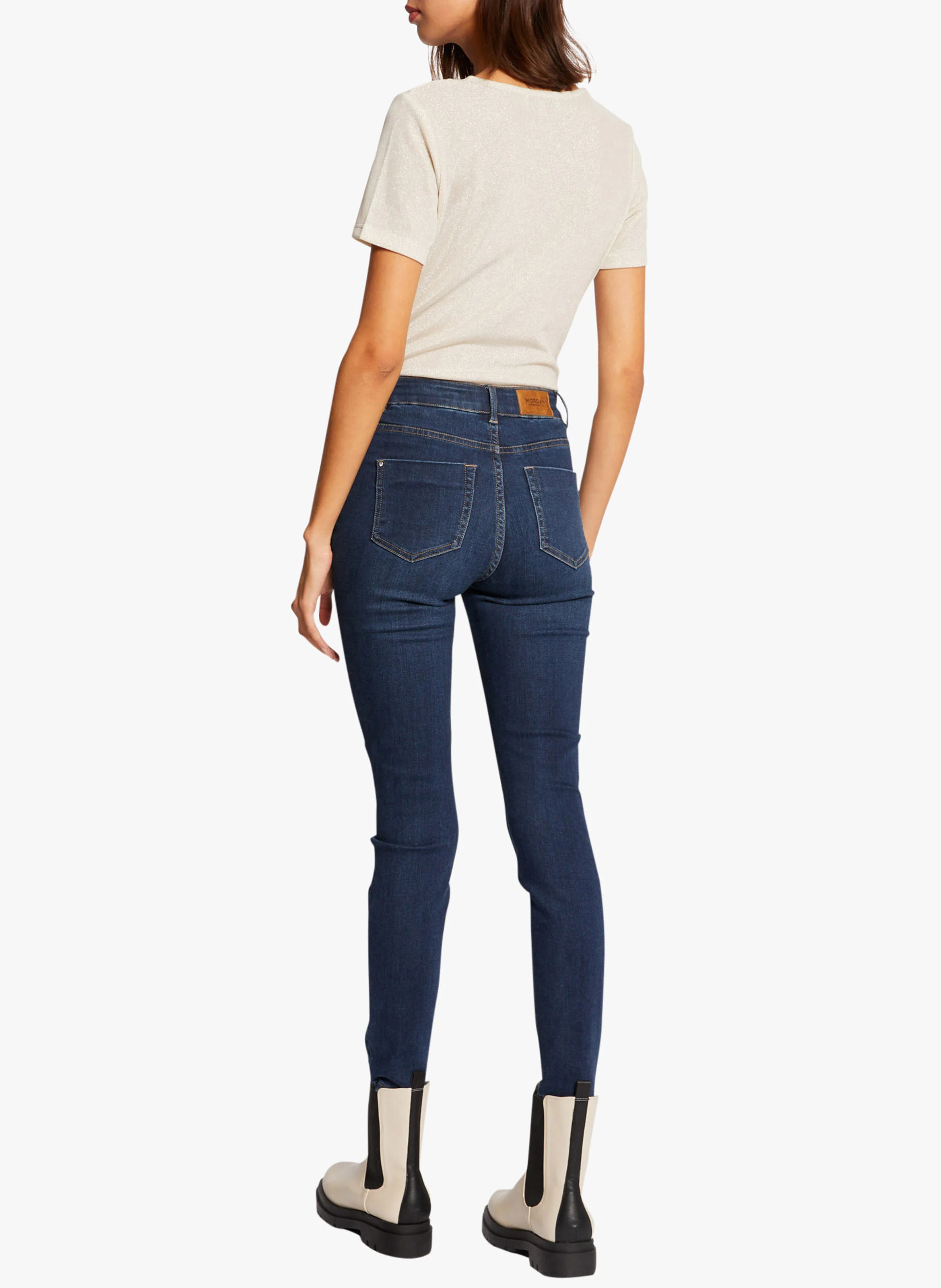 DIWI - Tee-shirt col V métallisé | Beige