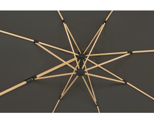 Schneider Rhodos Twist Woody parasol, 300 x 300 cm, H 264 cm, antraciet