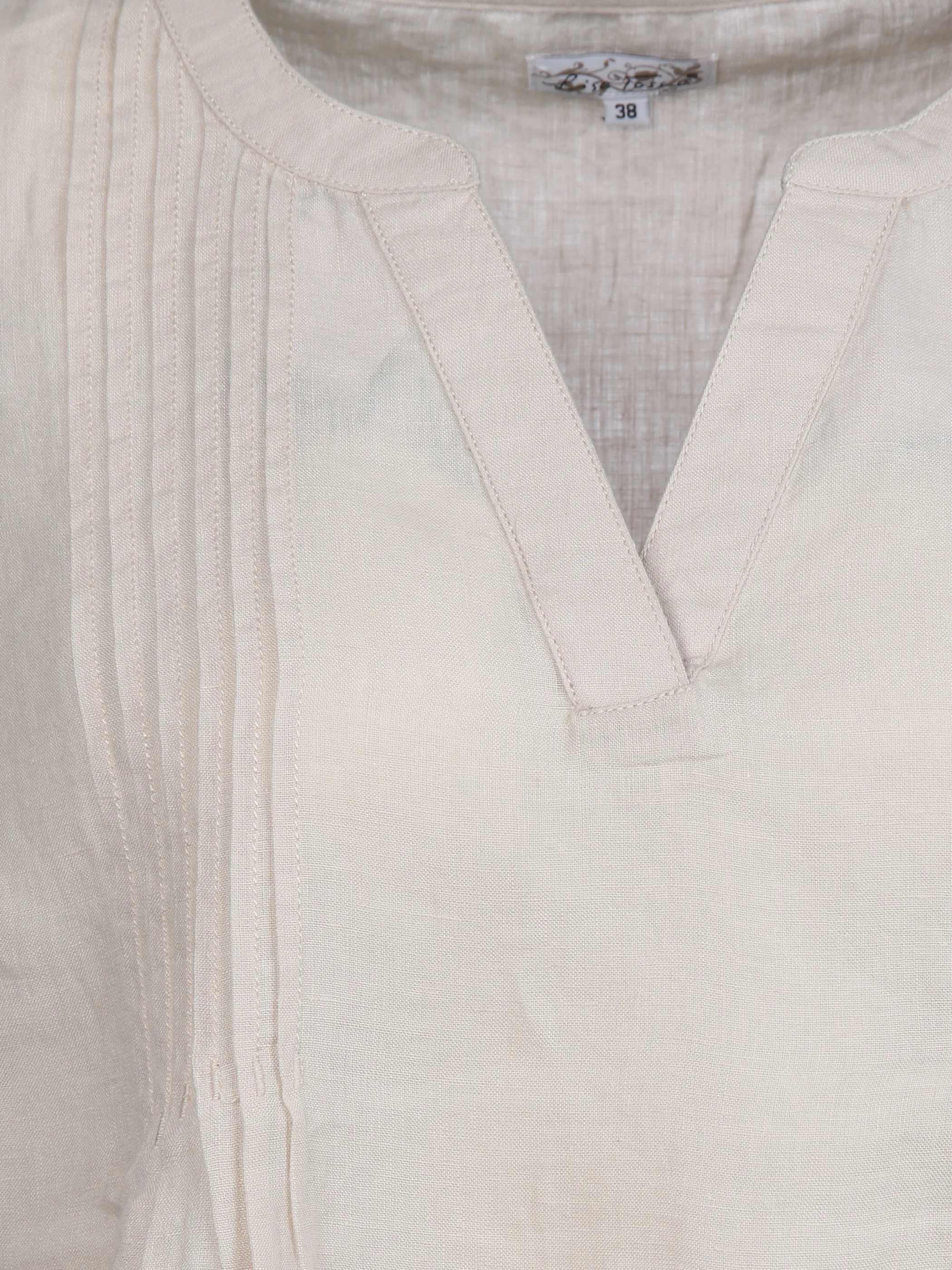 Damen Leinentop mit Biesen