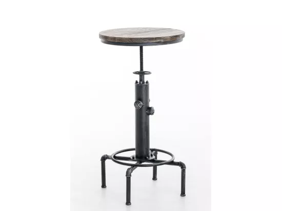 Table haute de bar - rund 39cm - Bois - Argent antique - Lumos