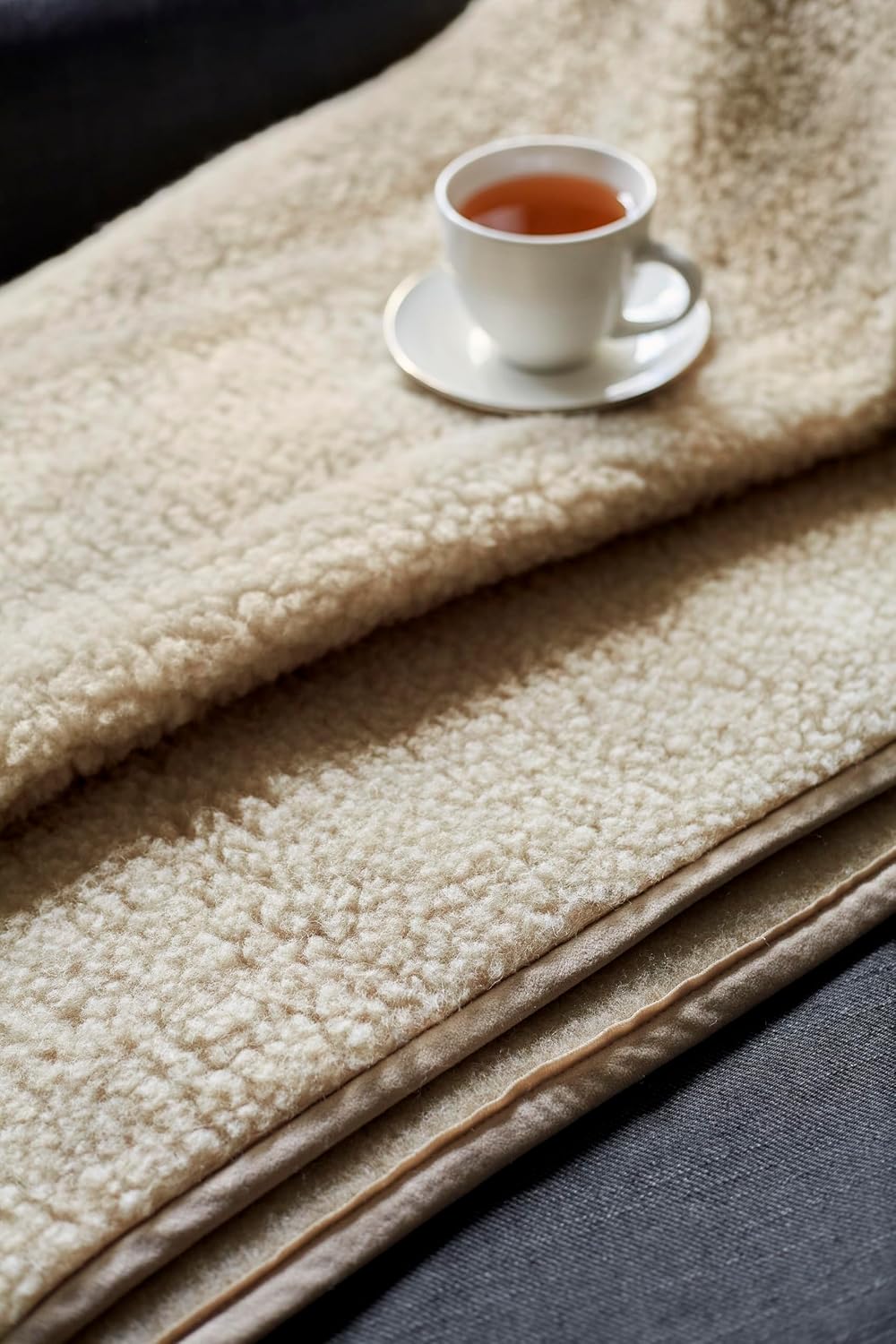 Merino Wool - Wolldecke Schurwolldecke, Gewichtsdecke, Wolldecke Schurwolle 200x200 cm - Kuscheldecke aus 100% Merino Schafwolle - Flauschige Decke Wolle - Beschwerte Decke (BEIGE, 200 x 200)