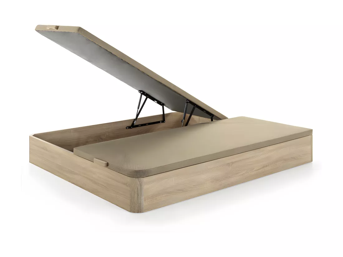 Ensemble 180 x 200 cm sommier coffre naturel clair + matelas mousse et coutil bambou ép.23cm - ADANA de NATUREA