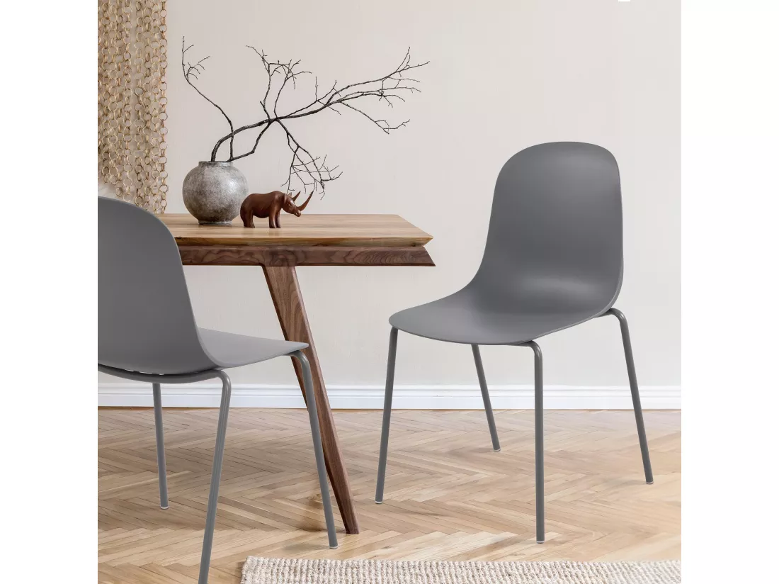 Chaise de conférence - Plastique - Gris foncé - Hardin