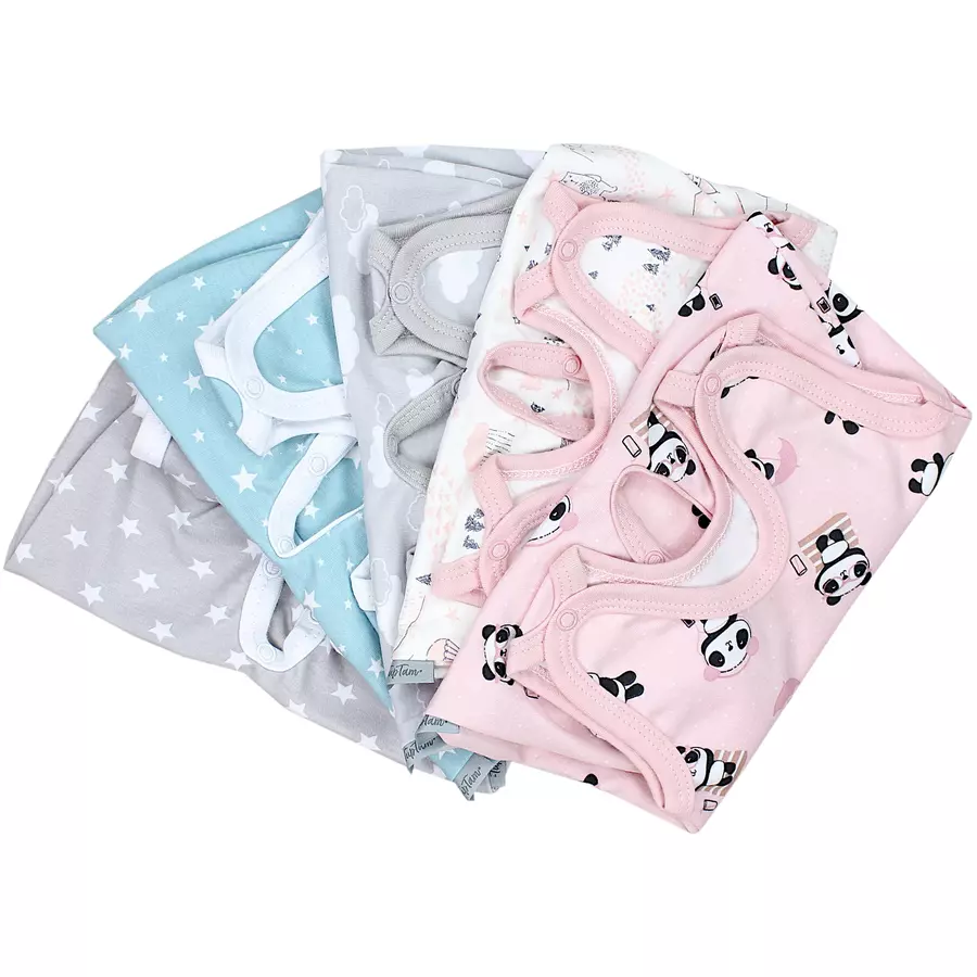 TupTam Baby Strampler mit Aufdruck Spruch 5er Pack mintweiß