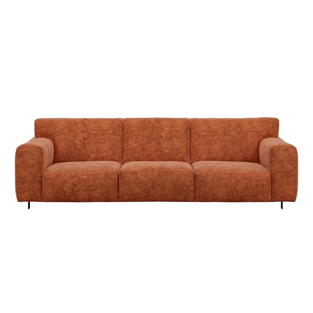 Vesta 4-seter I Tekstil Eros Bronze, standardsøm, sort metallben 10 cm, Comfort CM