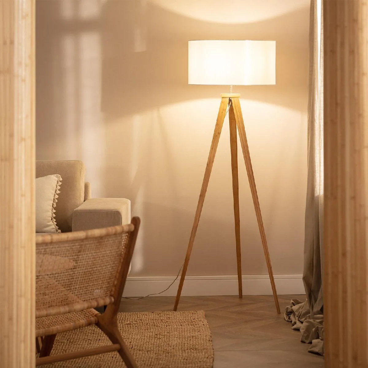 Ledkia Lampadaire Wol Blanc