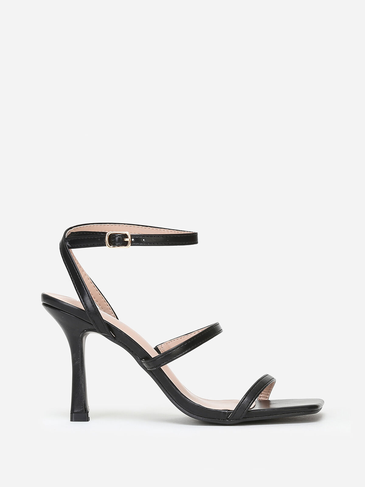 Sandales à brides et talon aiguille- Noir