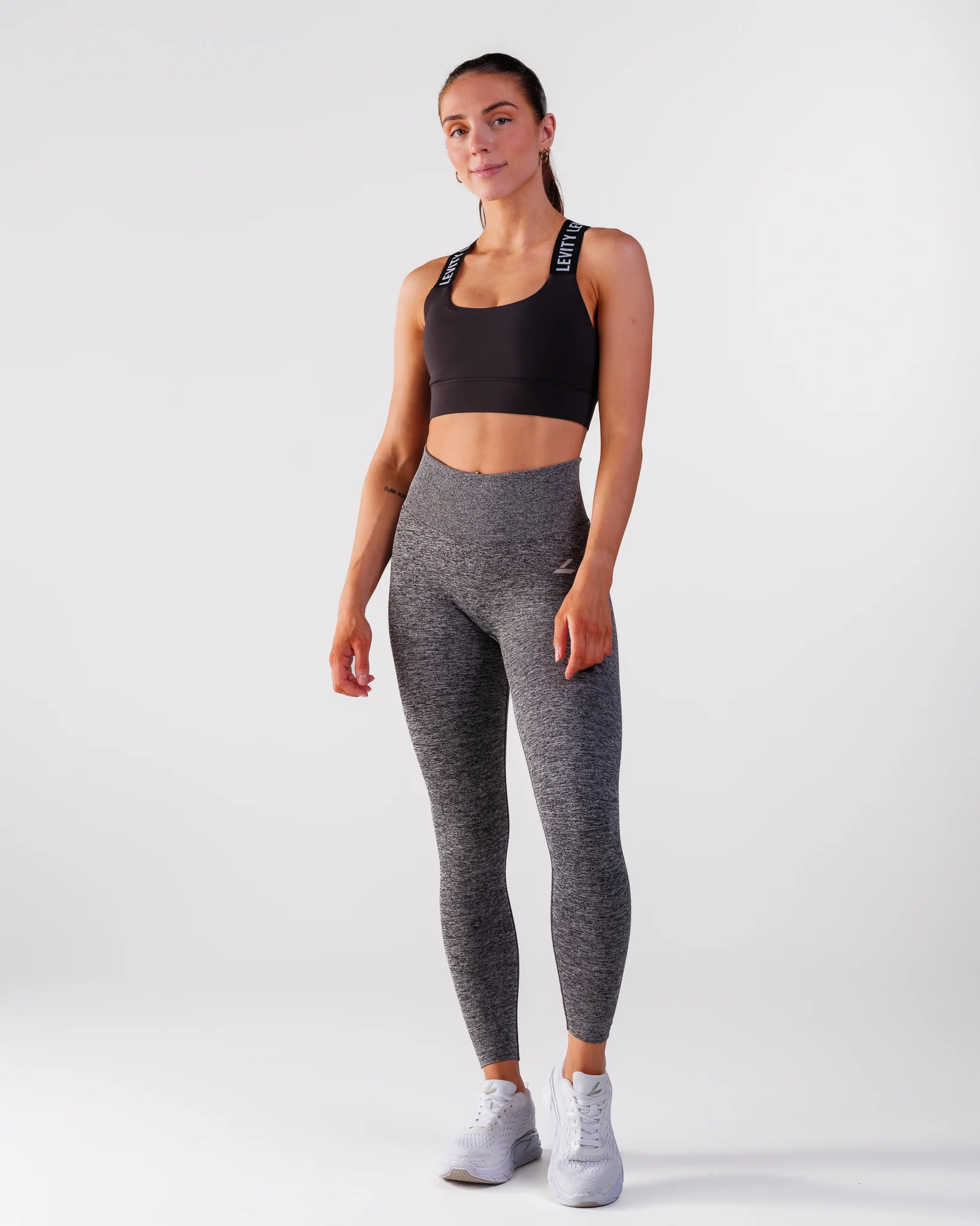 LEVITY Ignite Marl Seamless Scrunch Tights Grey Marl