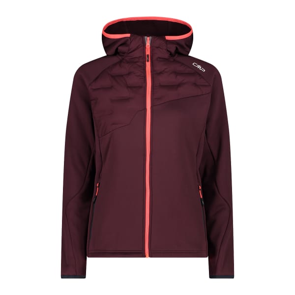 Doudoune randonnée CMP WOMAN JACKET HYBRID BURGUNDY