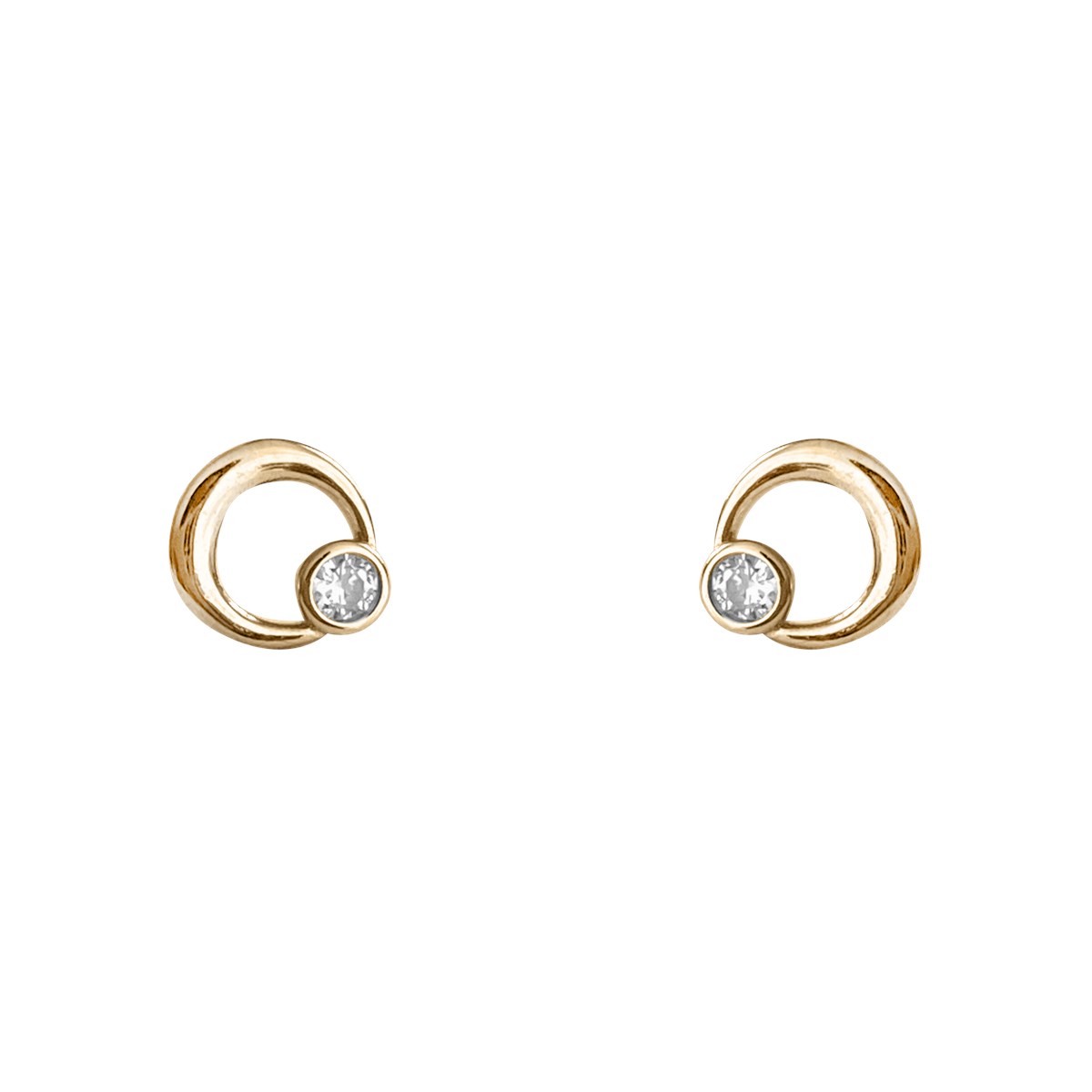 Boucles d'oreilles plaquées or avec oxyde de zirconium