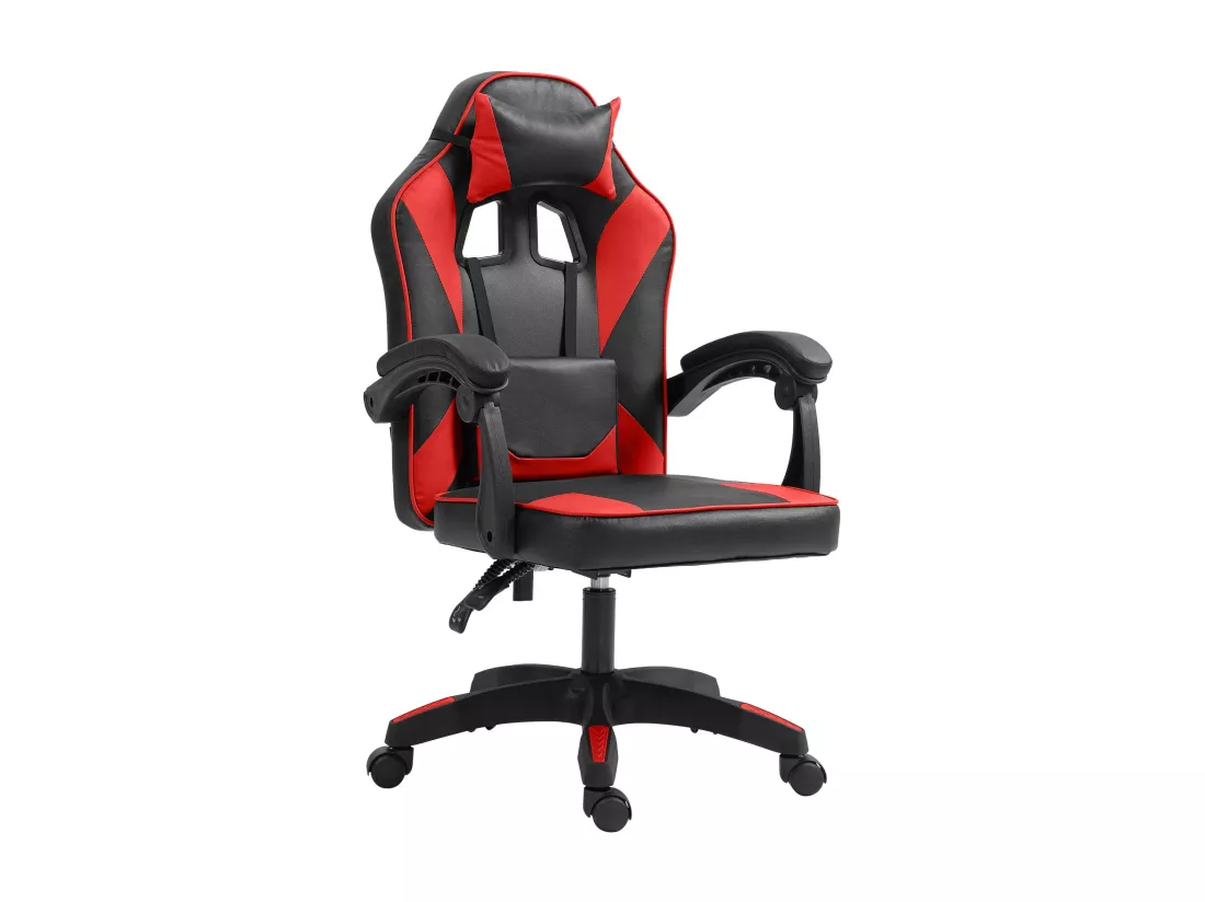 Chaise de bureau - Plastique & Plastique - Noir / Rouge - Orkney