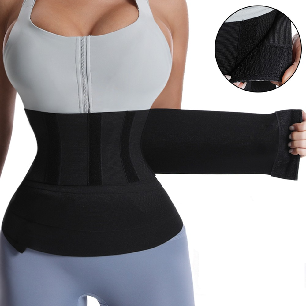 (Gr. S) Unisex Fitness Taillengürtel Schwitzgurt - Schwarz