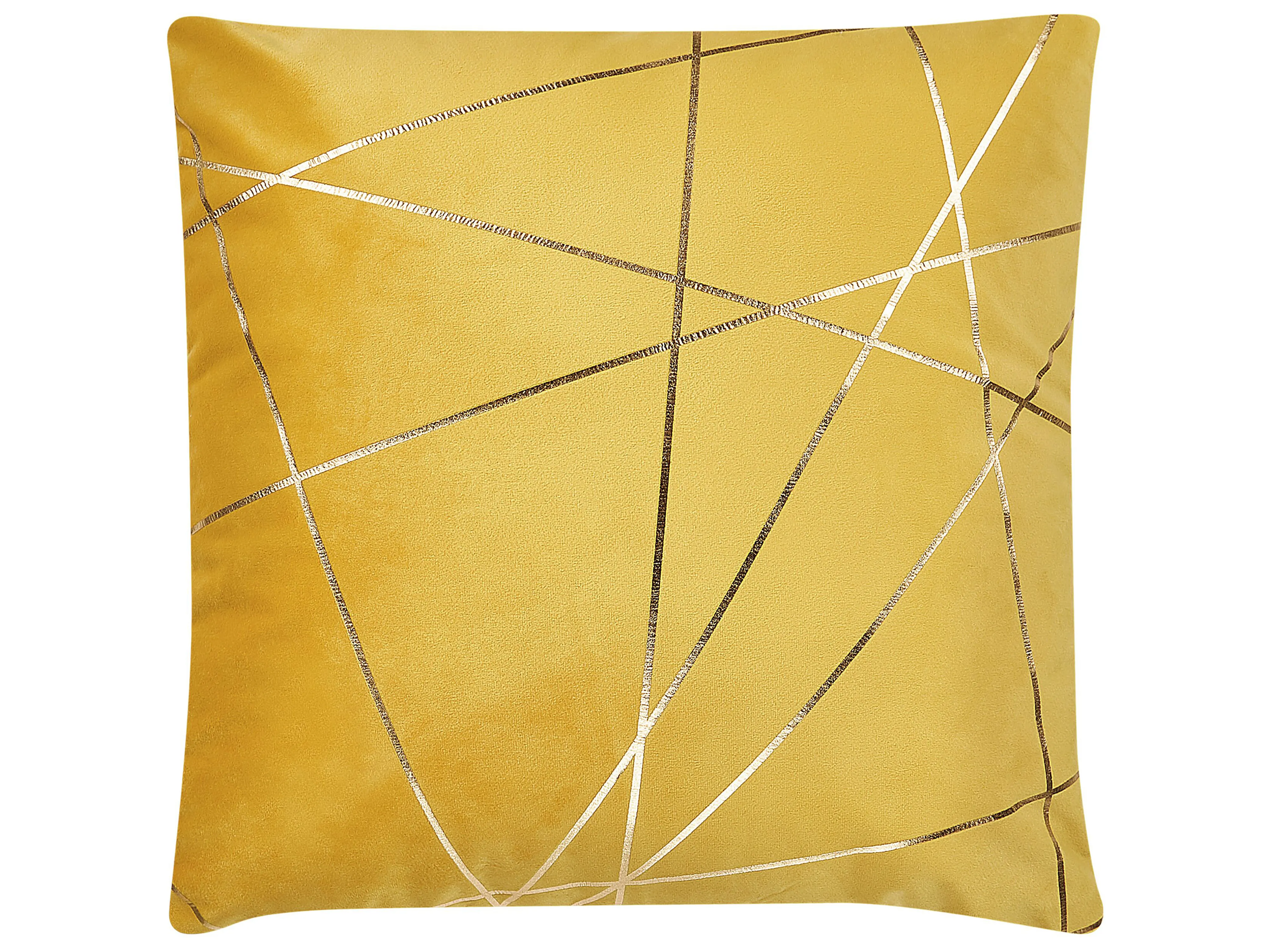 Set van 2 sierkussens PINUS Fluweel 45 x 45 cm Geel geometrisch patroon