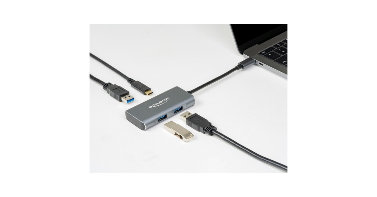 DeLOCKExternal USB 3.2 Gen 2 USB Type-C Hub usb-hub  (Grijs)