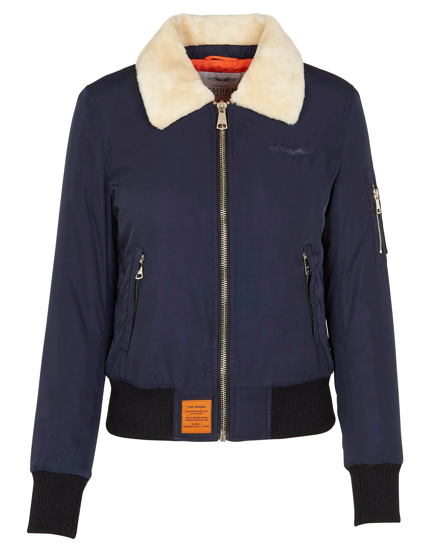 Bomber col classique droit | Bleu