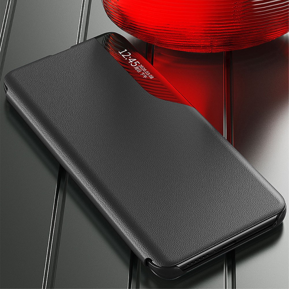 Samsung Galaxy S24  Plus Leder Hülle Small Window View Flip Case - Grün / Blau