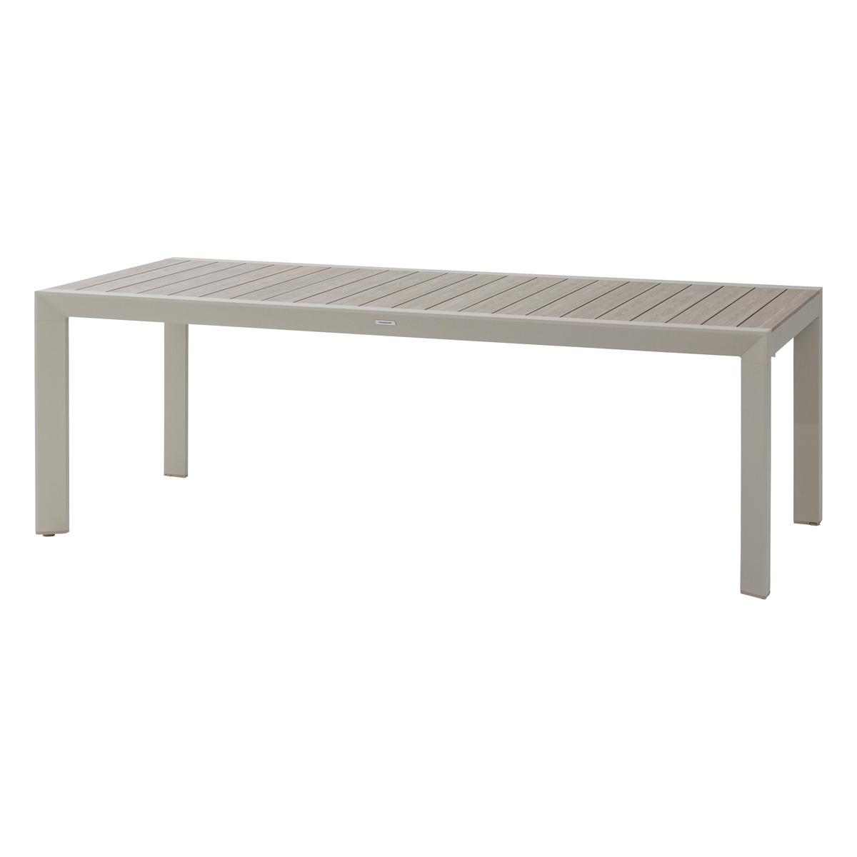 TABLE EVASION FIXE ALUMINIUM LIN ARGILE 8 PLACES
