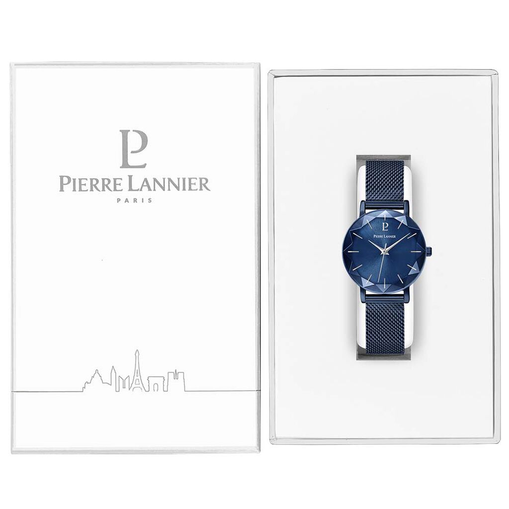 Montre Lannier Pierre Multiples Acier Bleu