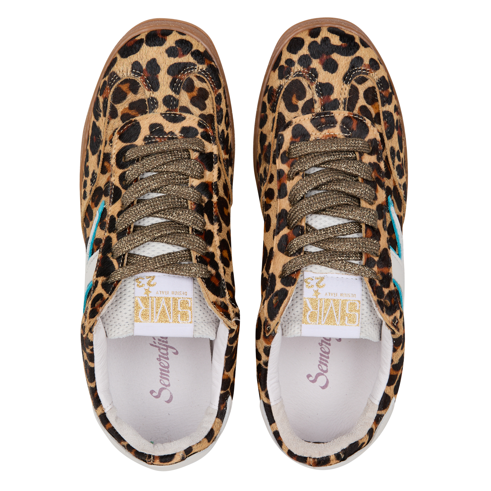 RISY - Baskets basses en cuir motif léopard | Multicolore