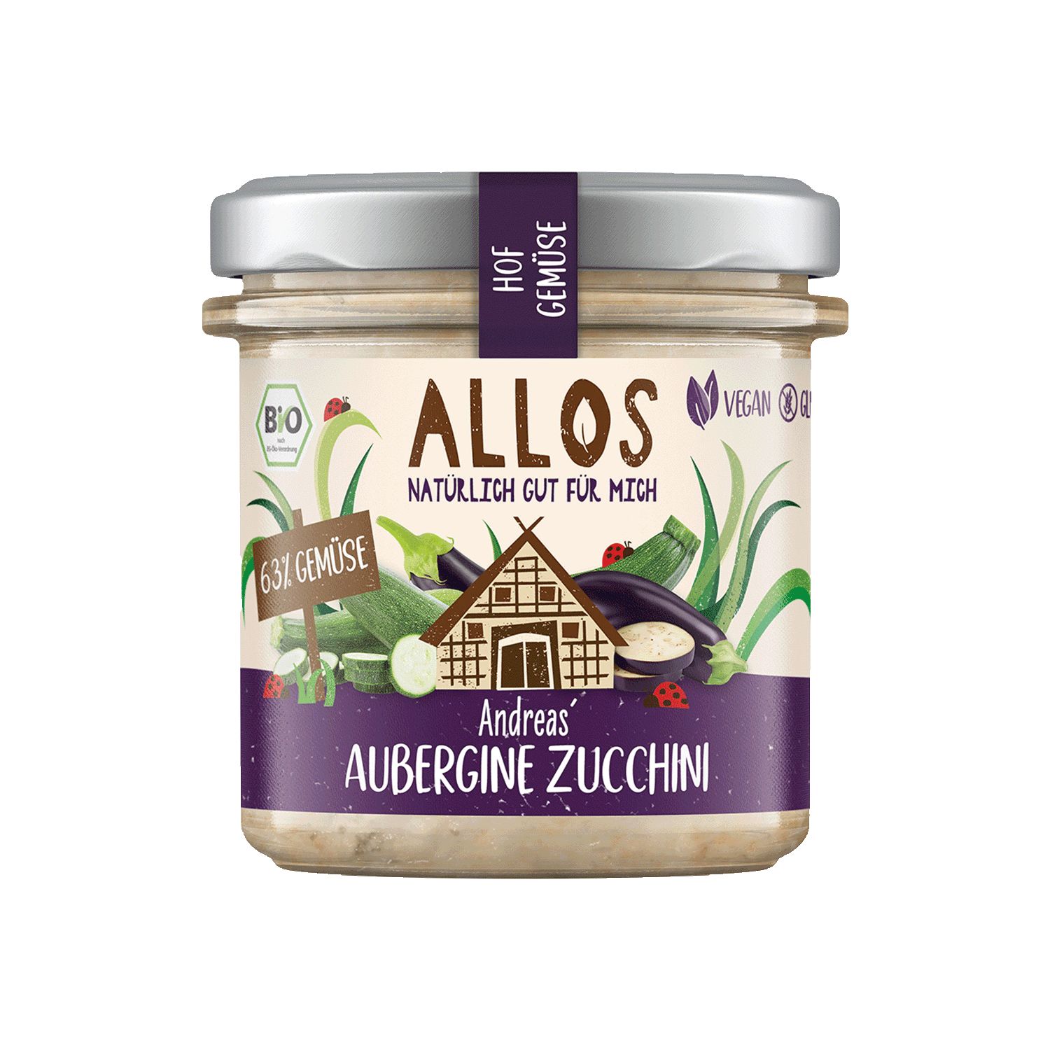Allos Hofgemüse ANDREAS AUBERGINE ZUCCHINI Brotaufstrich