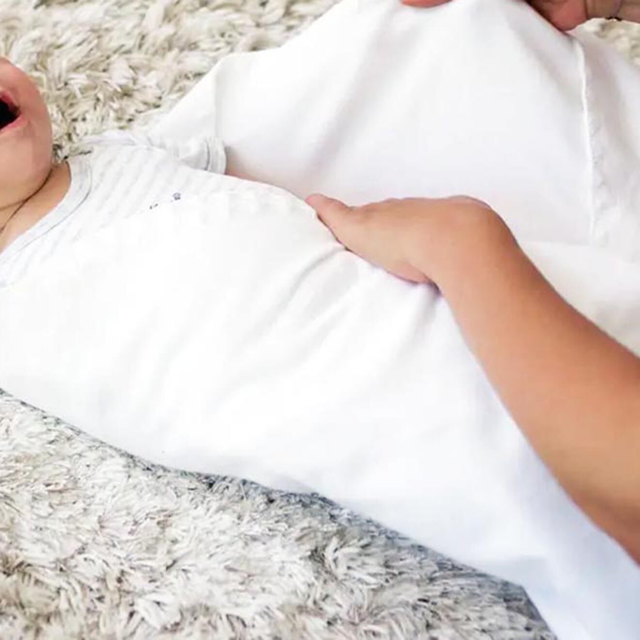Papate Maxi Lange en Coton Bio blanc - 100x100 cm