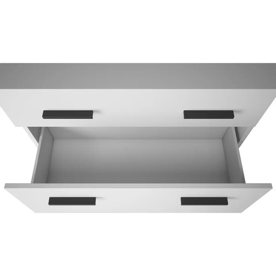 Malika - Wastafelonderkast 80 cm met 1 klep 1 lade in antraciet wit