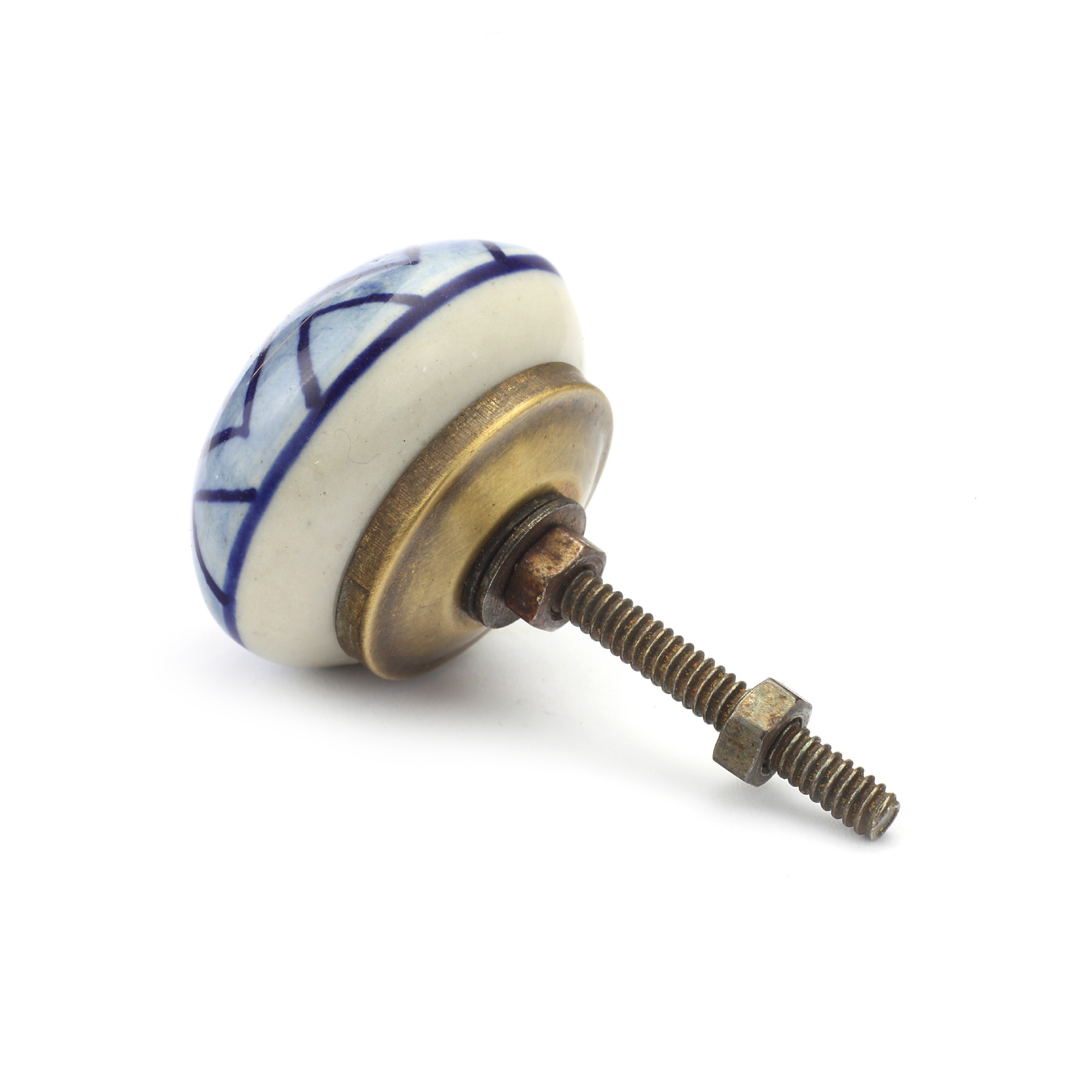 Keramik-Knauf rund, blau, Ø 3,8 cm, L 2,5 cm günstig bestellen