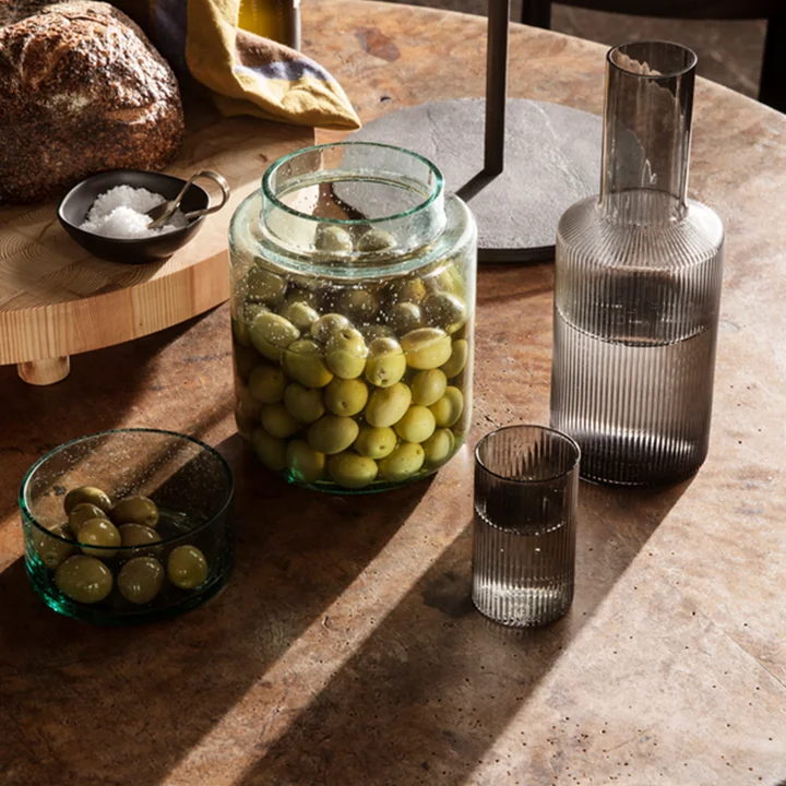 Ferm Living - Oli Glasbehälter, Ø 13,8 cm, grün