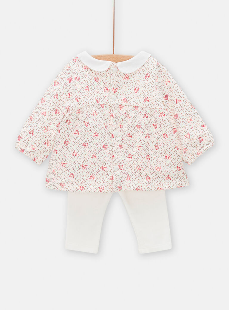 Ensemble robe à manches longues imprimé curs et legging