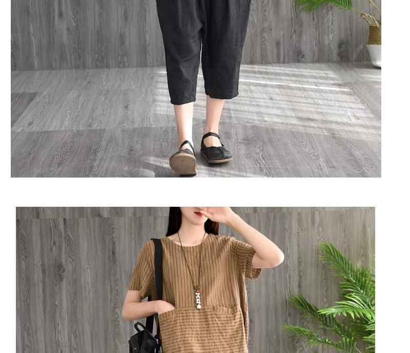 ZIMO - Gestreept T-shirt met korte mouwen en ronde hals
