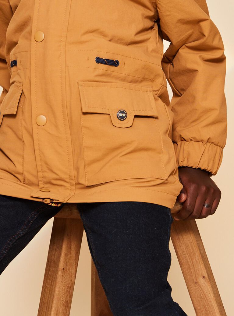 Parka camel 3 en 1 à capuche