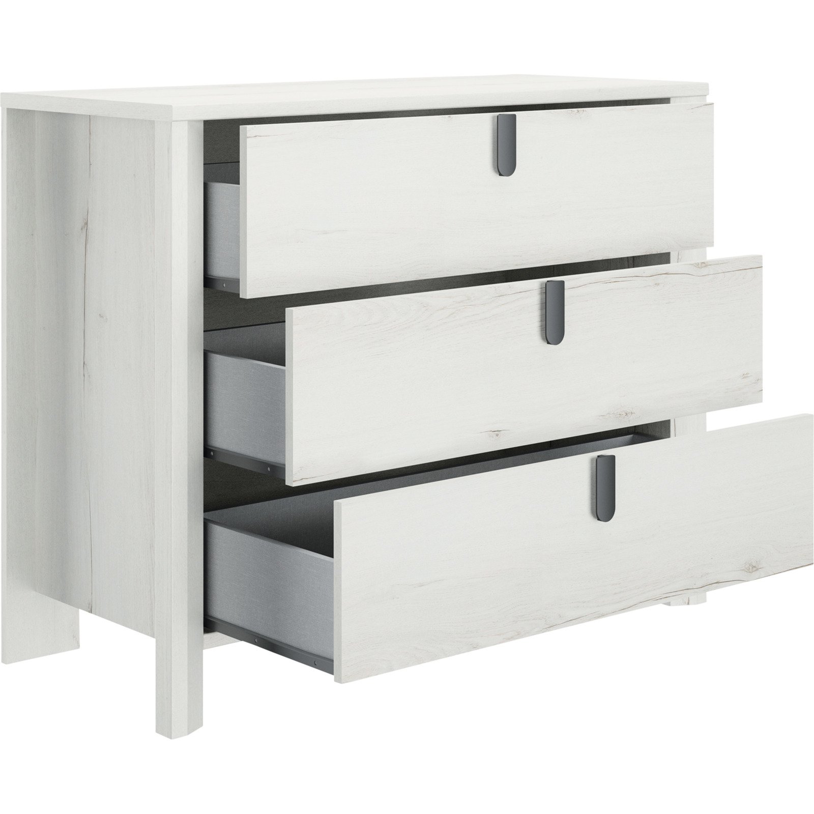 Kommode Lugano Dekor Eiche hell weiss 104 x 84 x 45 cm