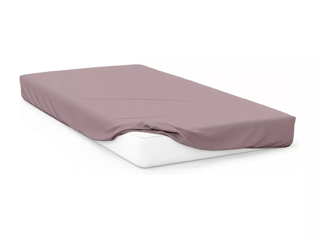 Drap housse uni 140x190 cm ZZZ rose