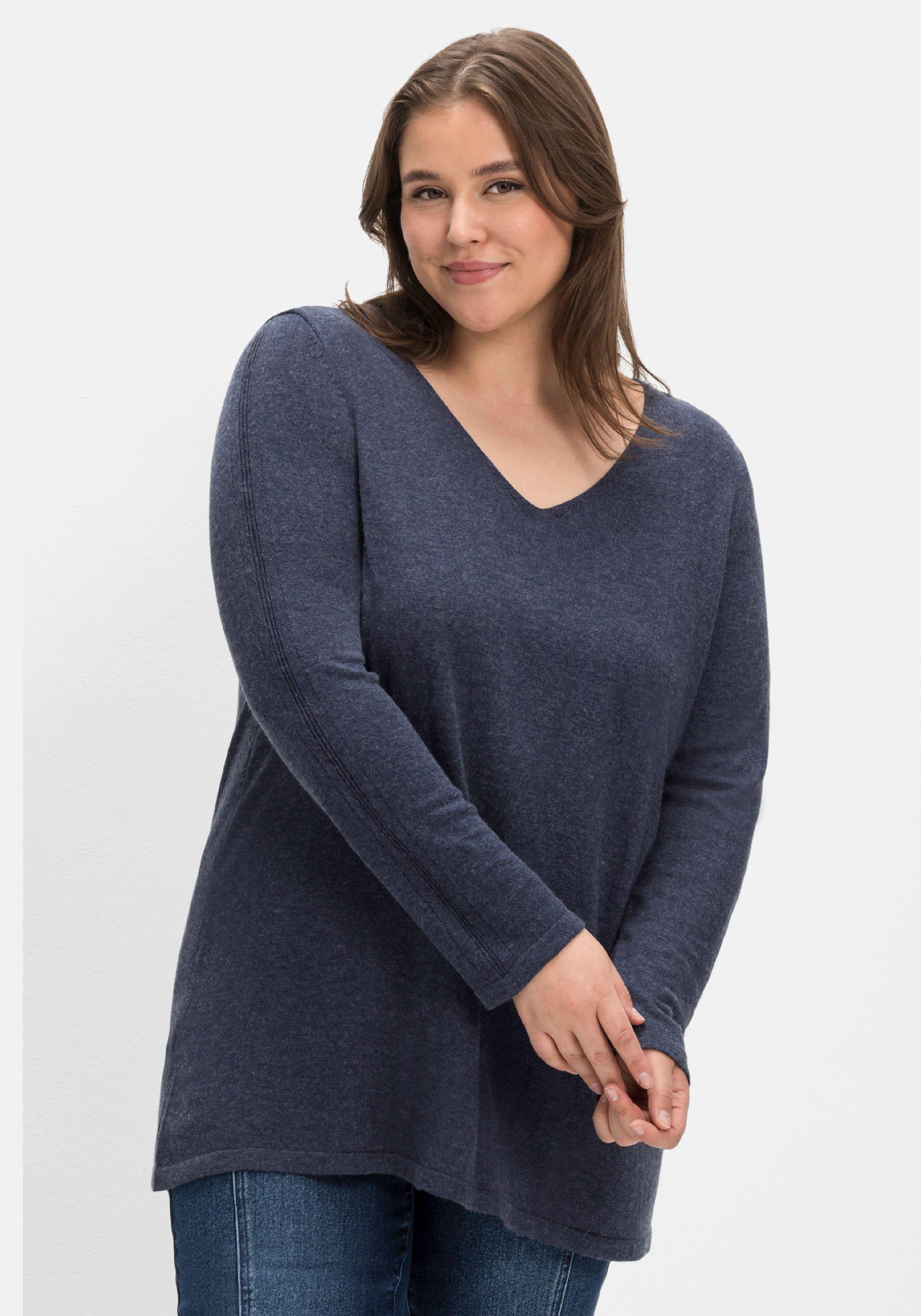 Pullover mit Kaschmir und Ajourstrick-Details