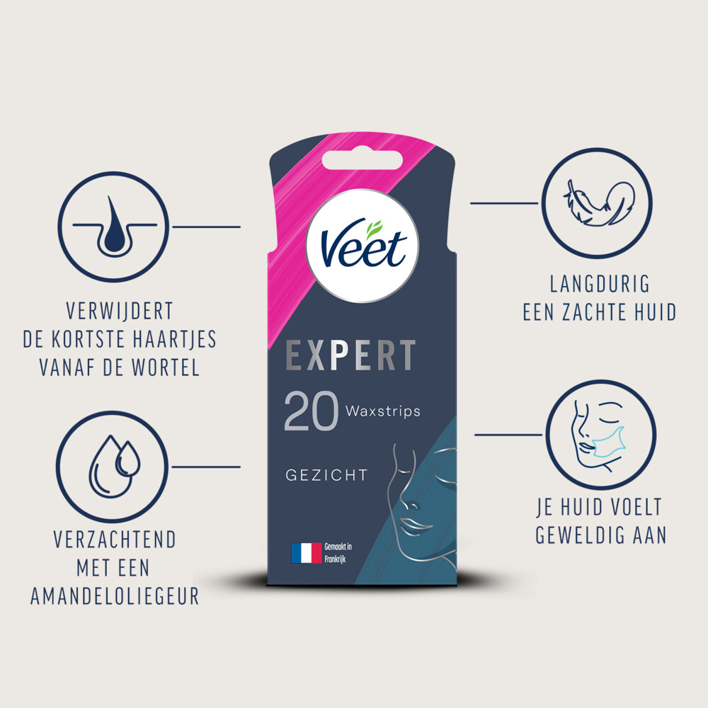 Veet Expert Waxstrips Gezicht Sensitive20 stuks