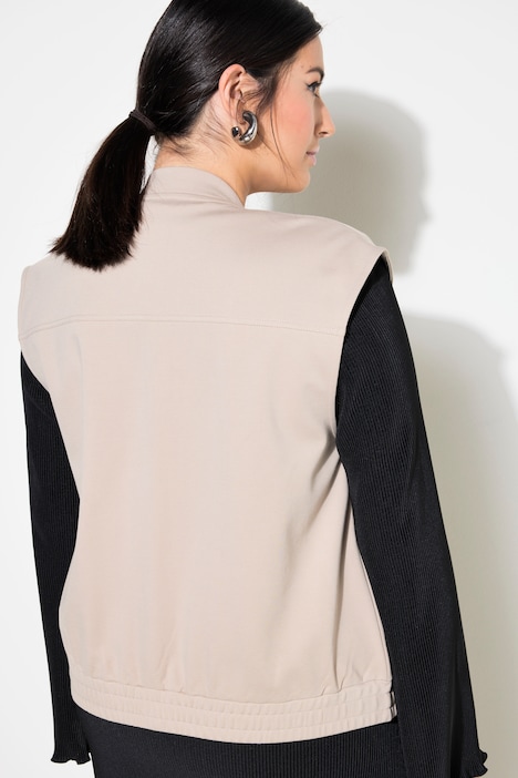 Jersey-Weste, kurzer Boxy Shape, verdeckter Zipper