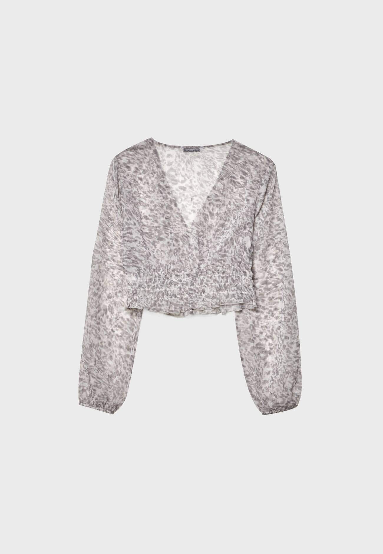 Blusa de chiffon com elástico