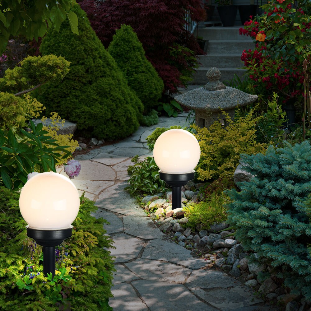 4er Set LED Solarlampen im Kugel Design für den Außenbereich