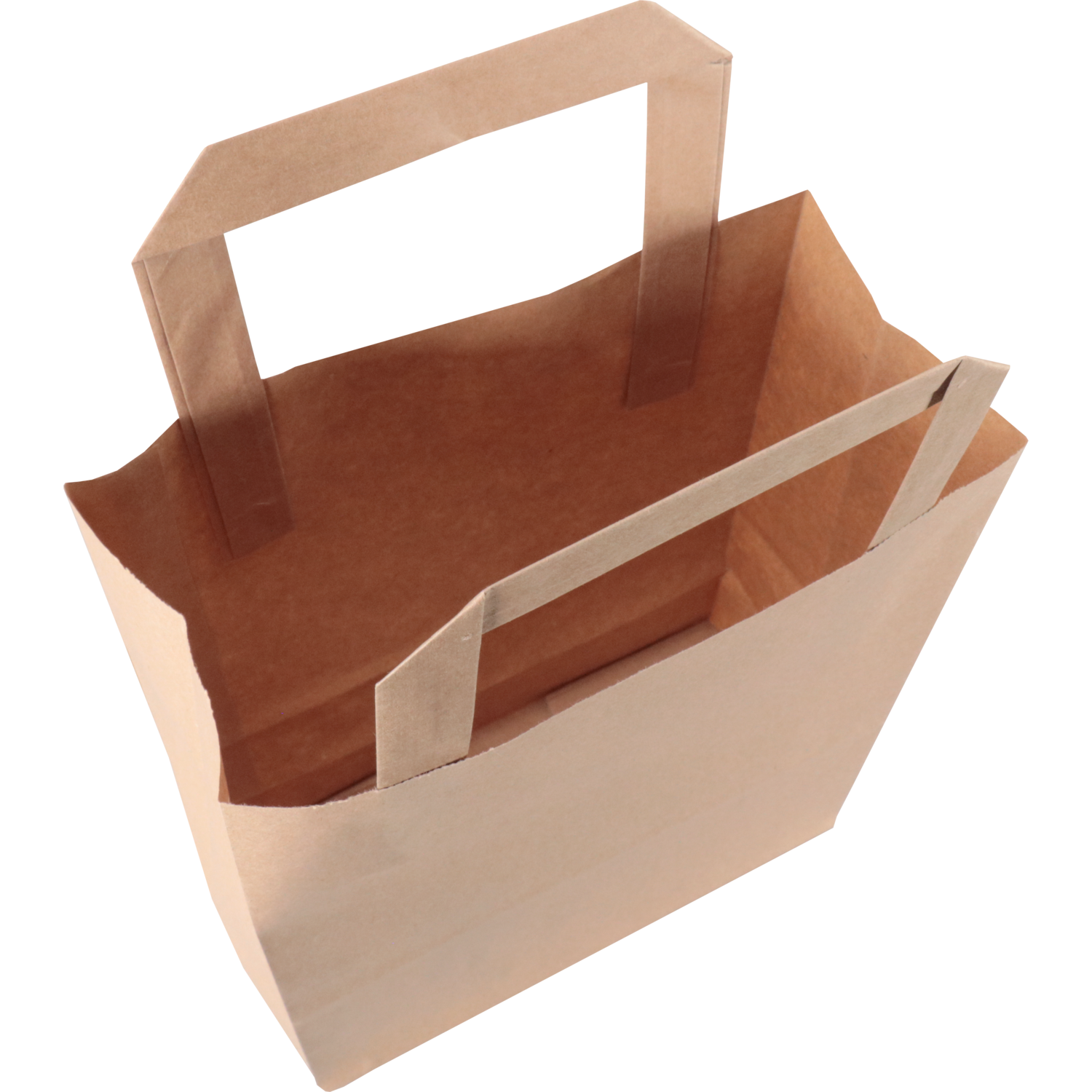 Tas, Papier, platte handgreep, 18x 8x22cm, draagtas, bruin