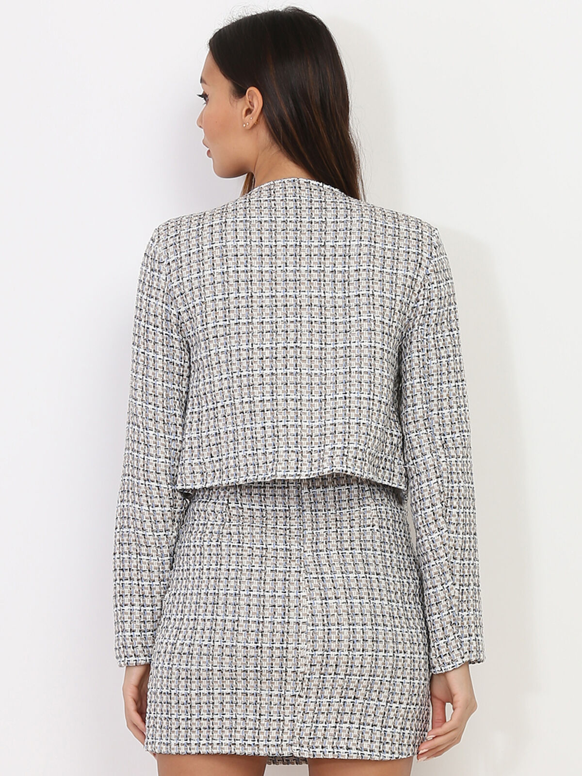 Veste courte en tweed- Beige