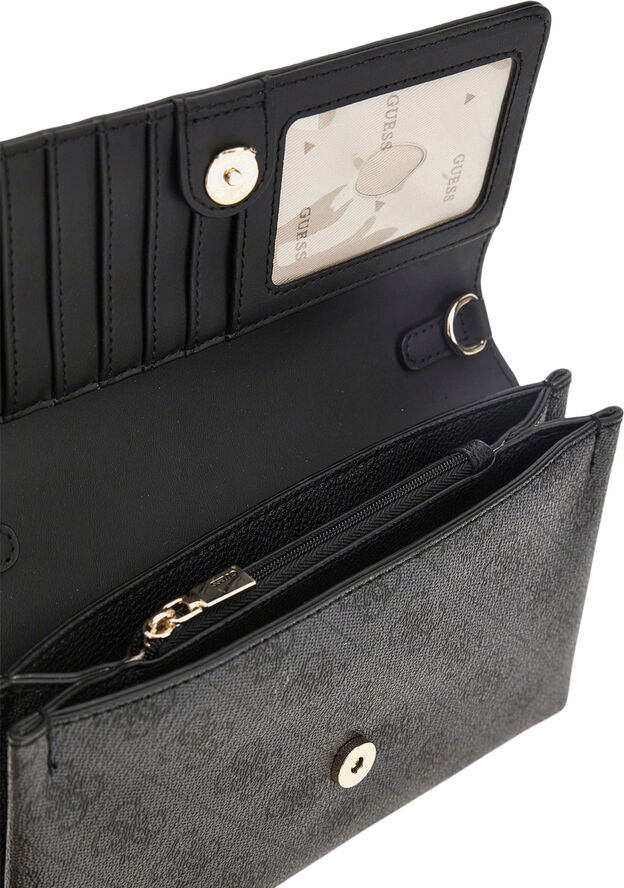 GUESS NOELLE XBODY FLAP ORGANIZER Coal logo