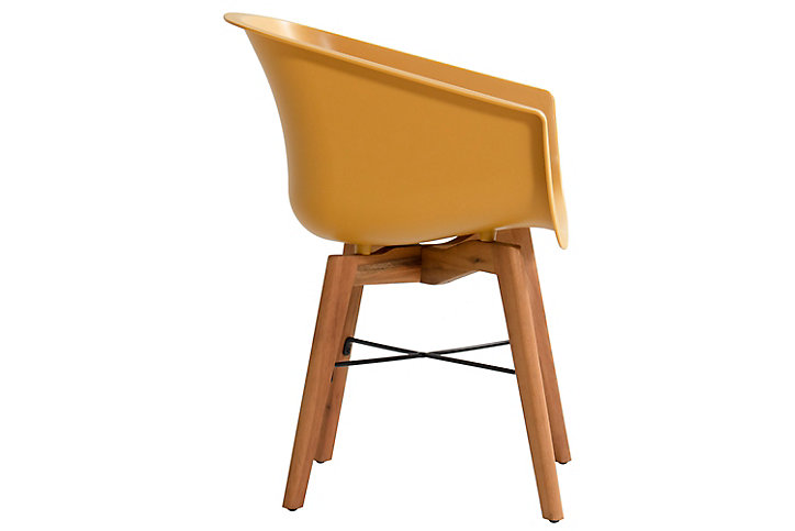 Chaise de jardin en résine Amalia jaune (lot de 2)