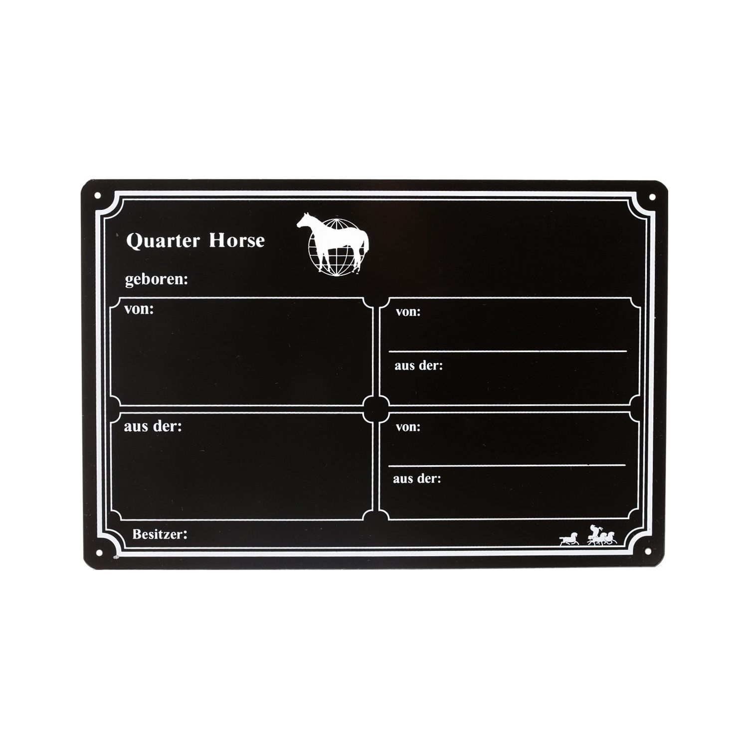 Loesdau Aluminium-Stalltafeln mit Brandzeichen-Lackierung  - Quarter Horse