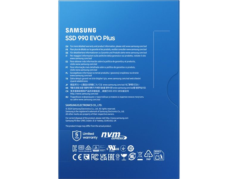 Samsung SSD 990 EVO Plus NVMe M.2 2280 NVMe 1000 GB M.2 2280-Solid State Drive mit 1000 GB