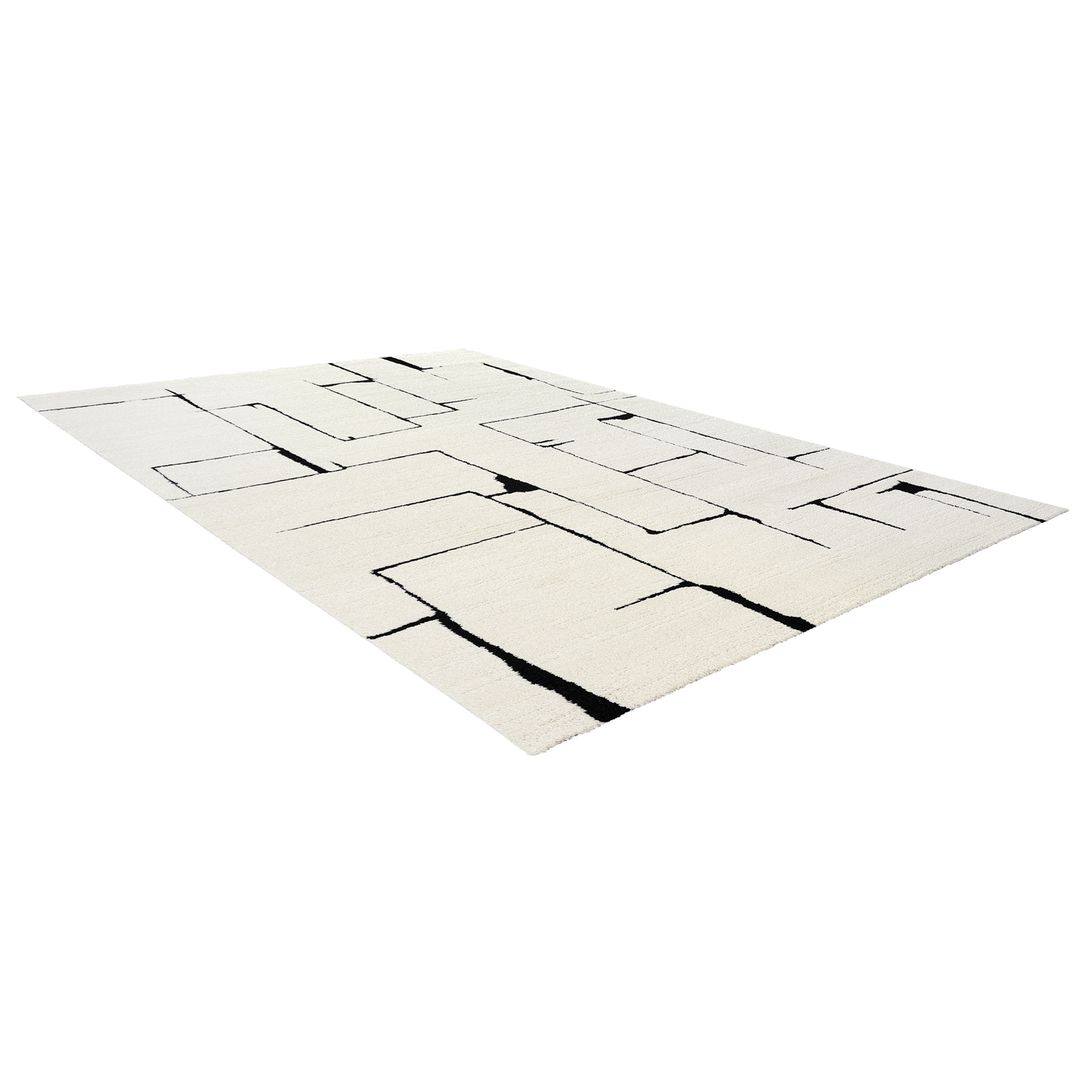 Teppich - cream-schwarz - 80x150 cm